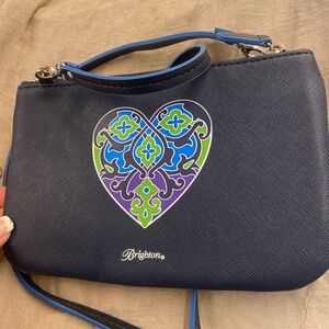 Brighton Blue and Purple Heart Crossbody Bag